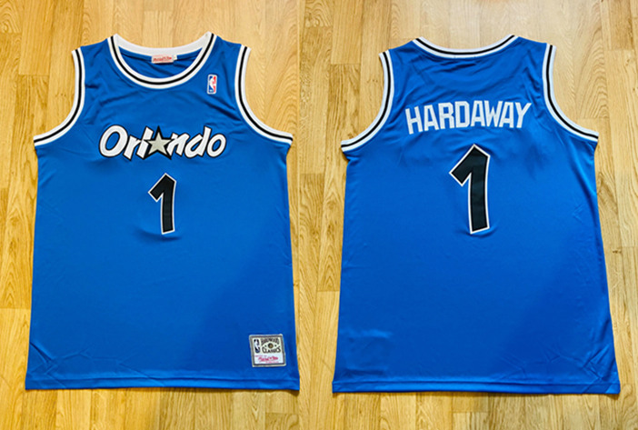 Men's Orlando Magic #1 Penny Hardaway Blue NBA Stitched Jersey